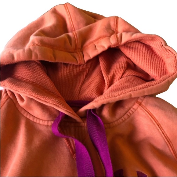 Under Armour Storm Loose Sweatshirt Hoodie Orange Pink Logo Pullover M - Picture 7 of 16